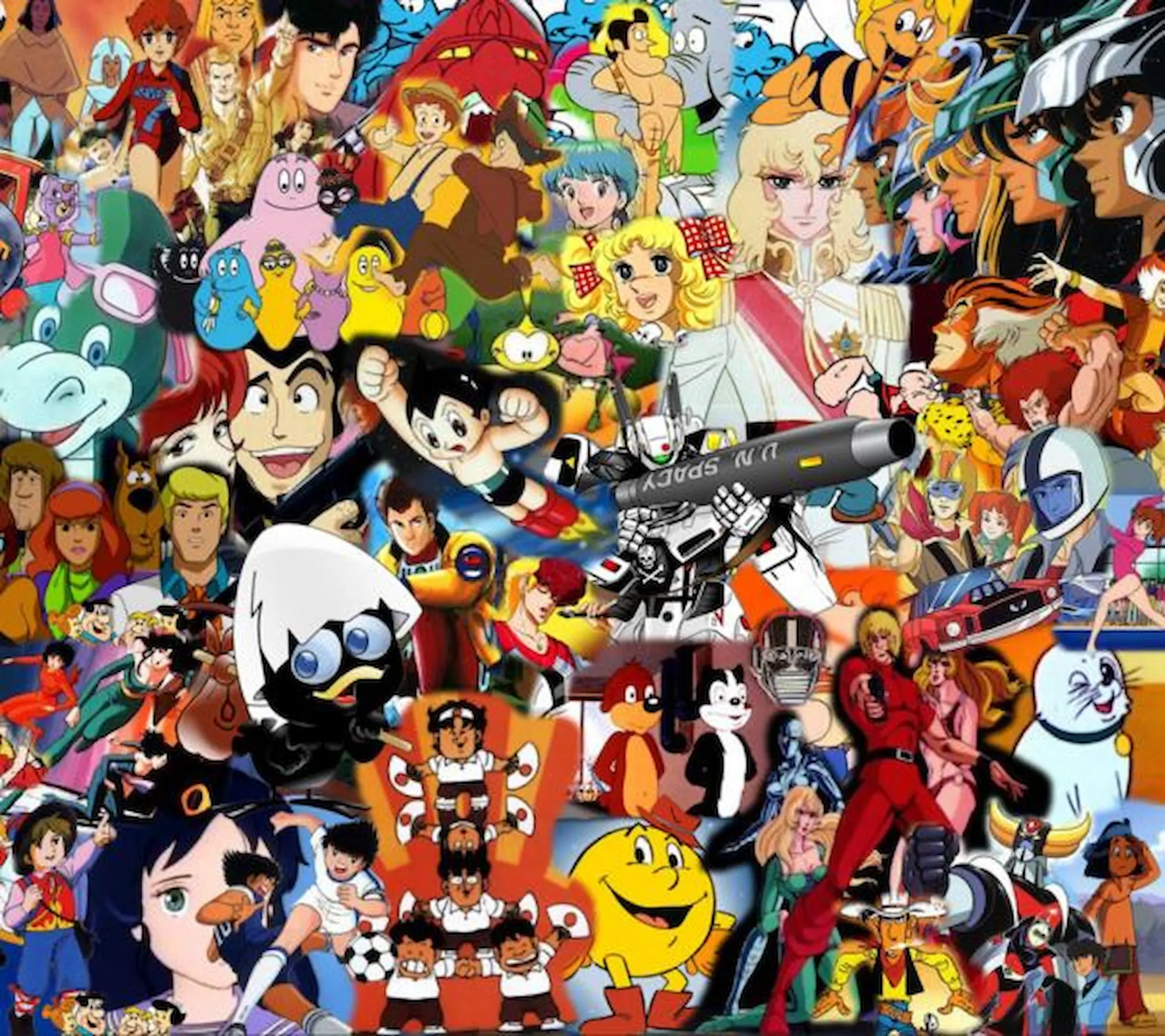 Mosaïque officielle regroupant des personnages cultes de l'animation japonaise et de la pop culture des années 1980 et 1990.